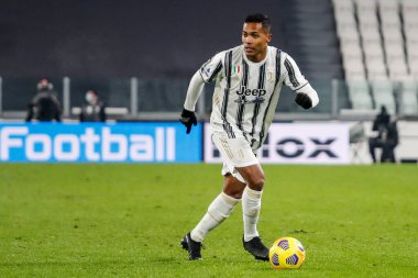 TURIN, İtalya - 05 Aralık 2020 İtalyan Serie A Futbol Şampiyonası. Juventus Torino 'ya karşı 2-1. Alex Sandro, Juventus.