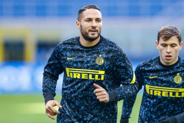 MILAN, İtalya - Kasım 222ND, 2020: İtalyan Serie A Futbol Şampiyonası. Inter vs Torino 4-2. Danilo D 'Ambrosio, Inter, ısınma sırasında.