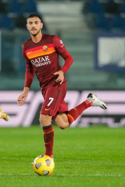 BERGAMO, İtalya - 20 Aralık 2020: İtalyan Serie A Futbol Şampiyonası. Atalanta, Roma 'ya karşı 4-1. Lorenzo Pellegrini, Roma.