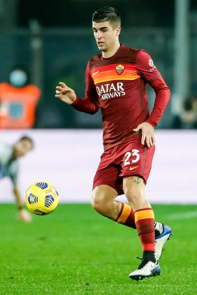 BERGAMO, İtalya - 20 Aralık 2020: İtalyan Serie A Futbol Şampiyonası. Atalanta, Roma 'ya karşı 4-1. Gianluca Mancini, Roma.