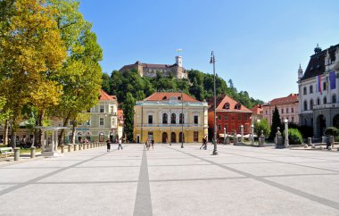 Kongre Meydanı ve Ljubljana'nın kale, Ljubljana, Slovenya