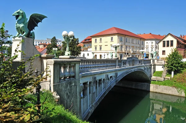 Дракона міст, Любляна, Словенія — стокове фото