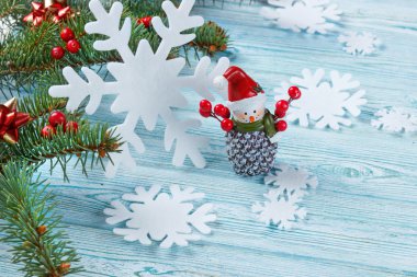 eski ahşap tahta üzerinde Noel dekorasyon