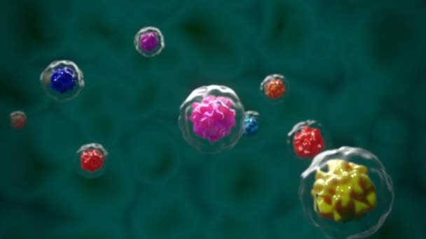 Render Ілюстрація Абстрактна Жива Клітина Структура Біодруку Структура Біологічних Клітин — стокове відео