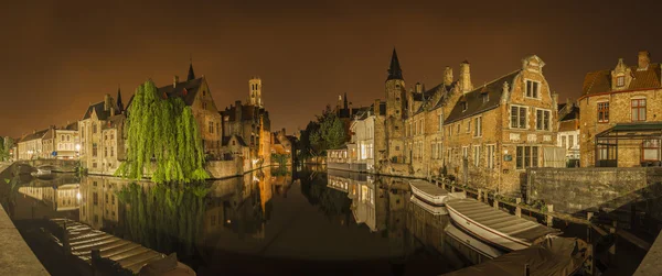 Panoramic nocturnal view of Bruges — Stock Photo, Image