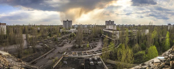 Chernobyl - Amplia vista angular de Pripyat — Foto de Stock