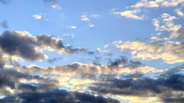 Wide banner Blue sky background with gray clouds