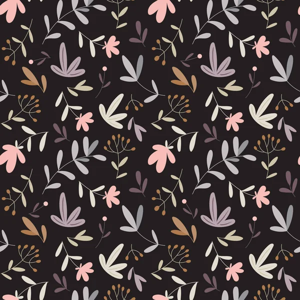 Fleurs stylisées motif sans couture. Texture florale sans couture décorative dans un style dessiné à la main. — Image vectorielle