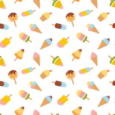 Dondurma izi yok. Dolgu, çikolata ve meyveli çeşitli şekillerde dondurulmuş tatlılar..