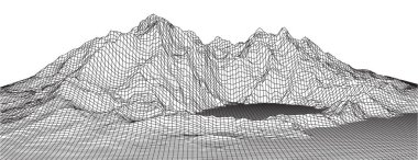 Beyaz arka planda soyut kablo manzarası tasarımı. Teknoloji vektör ızgarası. Eğri bağlantı yapısı. Dijital gelecekçi dalga.