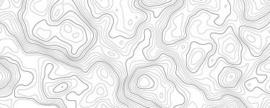 Topographic map with grid. Vector relief map. clipart