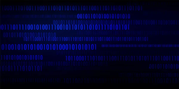 Синій Потік Двійкового Коду Цифровий Потік Закодованих Даних Аналіз Передачі — стоковий вектор