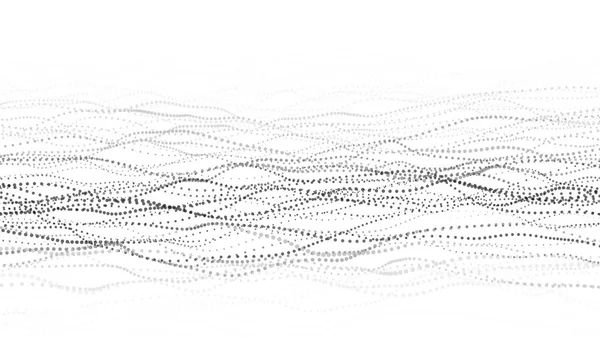 Векторный Абстрактный Футуристический Фон Большая Визуализация Данных Цифровая Динамическая Волна — стоковый вектор