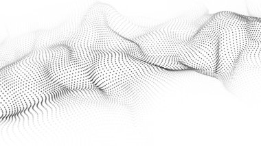 Vektör soyut gelecek arka planı. Büyük veri görselleştirmesi. Parçacıkların dijital dinamik dalgası.