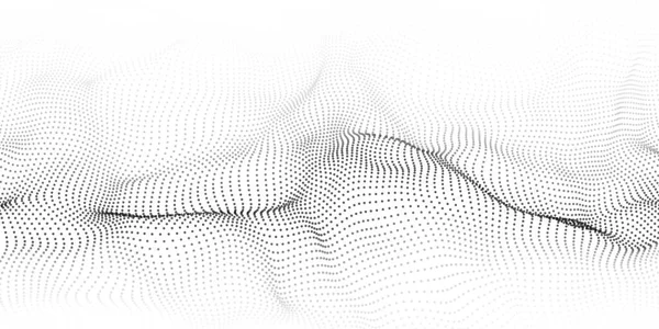 Vektor Abstrakt Futuristisk Bakgrund Visualisering Stora Data Digital Dynamisk Våg — Stock vektor