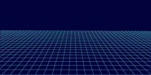 Абстрактная Перспективная Сетка Пейзаж Wireframe Векторная Иллюстрация — стоковый вектор