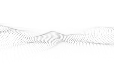 Soyut fütüristik geçmiş. Büyük veri görselleştirmesi. Parçacıkların dinamik dalgası. 3B görüntüleme.