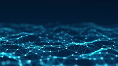 Parçacıkların dijital dinamik dalgası. Soyut fütüristik noktalar arka planı. Büyük veri görselleştirmesi. 3B görüntüleme.