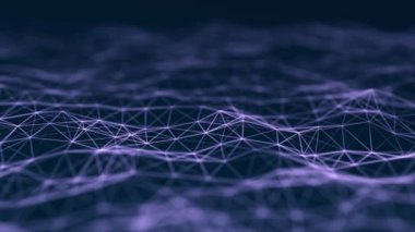 Parçacıkların dijital dinamik dalgası. Soyut fütüristik noktalar arka planı. Büyük veri görselleştirmesi. 3B görüntüleme.