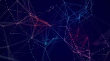 Noktalı ve çizgili dijital arkaplan. Büyük veri görselleştirmesi. Ağ bağlantısı yapısı. 3B görüntüleme.