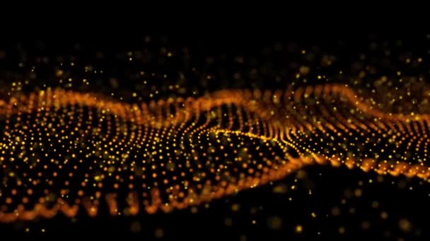 Onda Tecnología Abstracta Flujo Partículas Visualización Transferencia Big Data Renderizado — Vídeo de stock