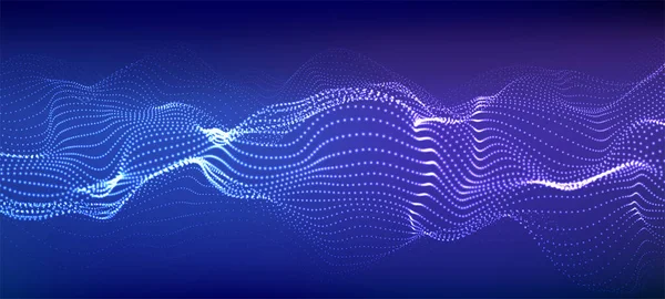 Renkli Müzik Ses Dalgası Parçacıkların Soyut Geleceksel Arkaplanı Vektör Teknolojisi — Stok Vektör