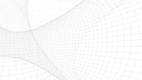 Абстрактная Кривая Сетки Пейзаж Wireframe Иллюстрация Векторной Архитектуры — стоковый вектор
