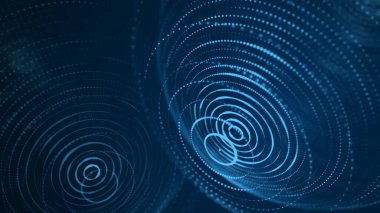 Noktaları birleştiren teknoloji küresi. Dijital soyut ağ yapısı. 3B görüntüleme.