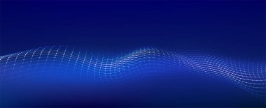 Renkli müzik ses dalgası. Parçacıkların soyut geleceksel arkaplanı. Vektör teknolojisi dinamik noktalar arka plan. Büyük veri görselleştirmesi.
