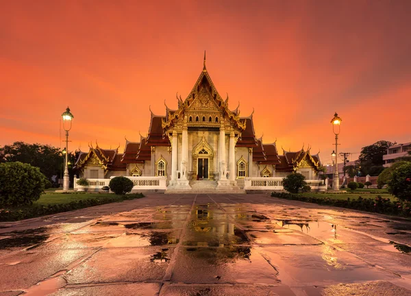 The Marble Temple, Wat Benchamabopitr Dusitvanaram Bangkok, Thai — Stock Photo, Image