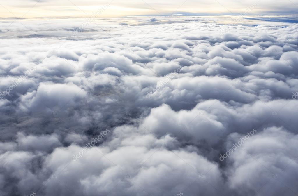 Sky and Cloud Top view from airplane window