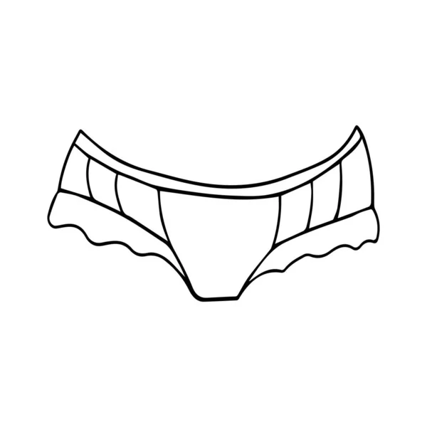 Náčrtek Frilantně Pruhovaného Kalhotek Vektorový Obrys Prvku Pro Návrh Nenáročné — Stockový vektor