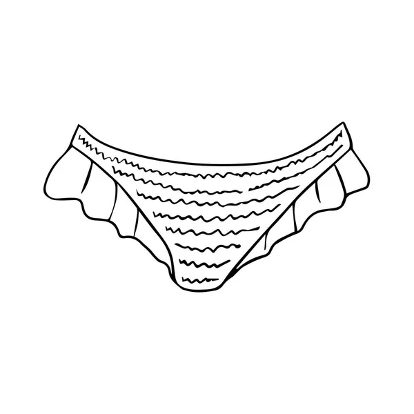 女子泳裤的素描 矢量概述设计的要素 — 图库矢量图片