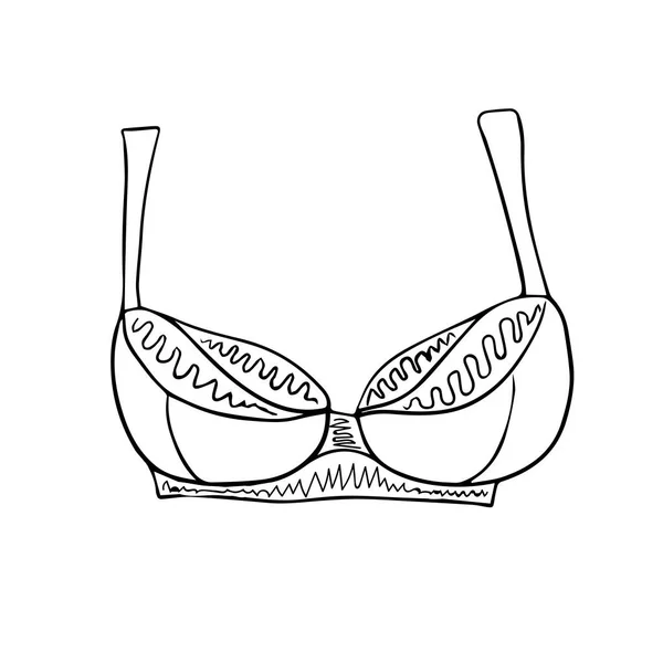 Boceto Sujetador Femenino Elementos Dibujados Mano Vectoriales Para Diseño Estilo — Vector de stock