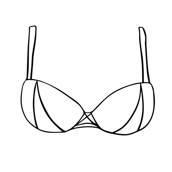 女性胸罩的素描 矢量概述了设计的要素 涂鸦风格 — 图库矢量图片