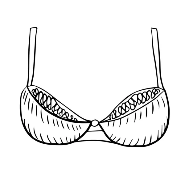 女性胸罩的素描 矢量概述设计的要素 — 图库矢量图片