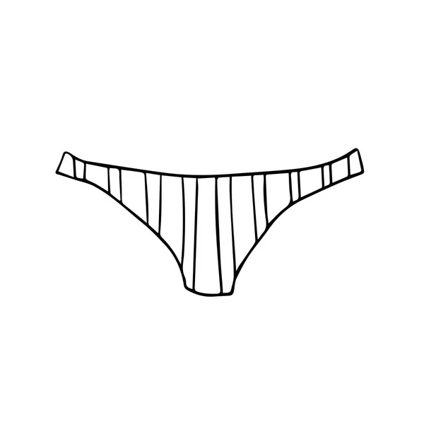 女性内裤的素描 涂鸦的例子 矢量概述设计的要素 — 图库矢量图片