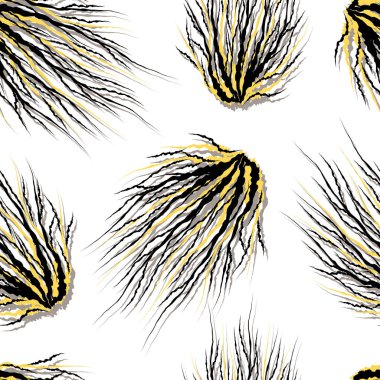 Beyaz arka planda çalılıklar. Vektör kusursuz desen. Kumaş, baskı ve ambalaj için tasarım.