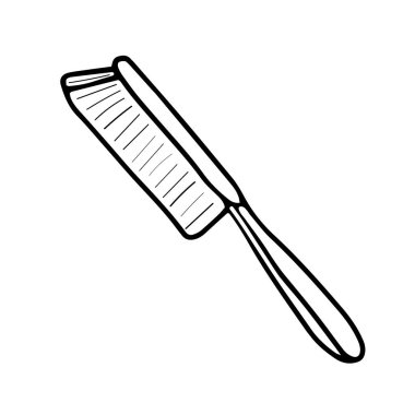 Saplı bir fırça çizimi. Doodle beyaz arka planda izole edilmiş bir dış hat elemanıdır. Vektör illüstrasyonu.