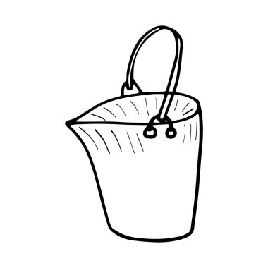 Saplı bir kova ve sulandırmak için ağız. Desing için vektör ögesi.