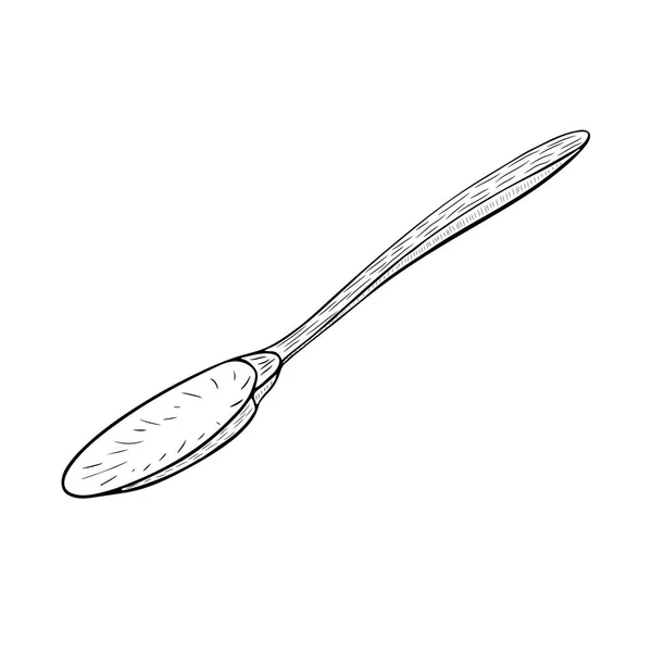 长柄勺子 涂鸦的风格 用于设计的孤立元件的矢量图像 — 图库矢量图片