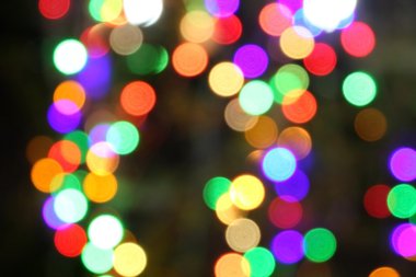 Çoklu renkli odaklanmış bokeh ışıkları arkaplanı