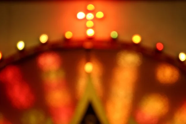 Blurred bokeh of church altar for abstract background. — Stock Photo, Image