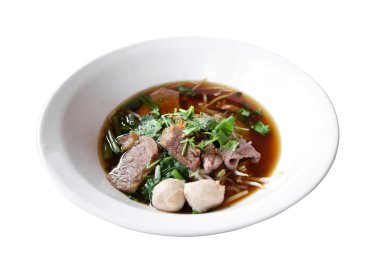 Asya pirinç makarna tarifi, kırpma yolu ile beyaz arka plan üzerinde izole.