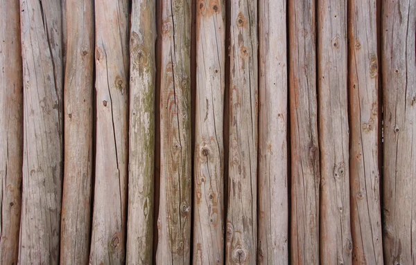 Wooden logs wall of rural house background — Stock Photo, Image