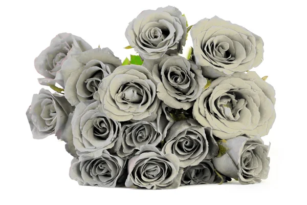 Fantasy gray roses bouquet on white background — Stock Photo, Image