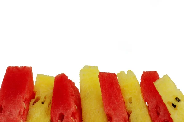 Gelbe und rote Wassermelone — Stockfoto