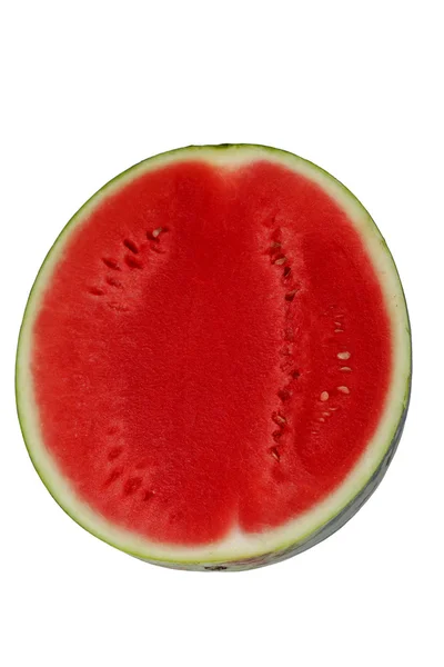 Die Hälfte der roten Wassermelone — Stockfoto