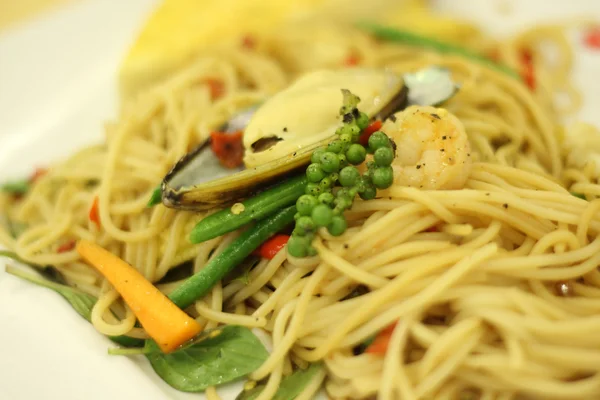 Spagetti skaldjur — Stockfoto