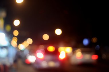 Necklac bokeh ışıklar gece sokak defocused.